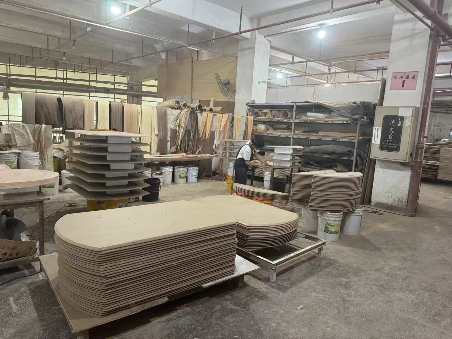 Veneer Application at the Foshan factory
