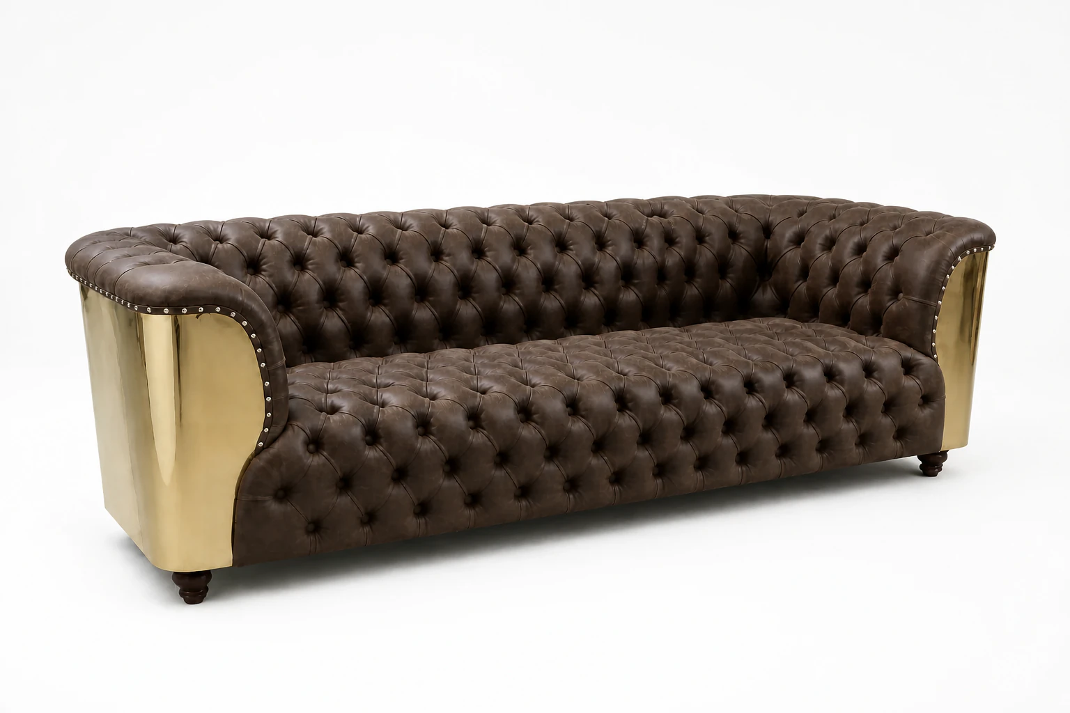 Tufted Leather Sofa front view