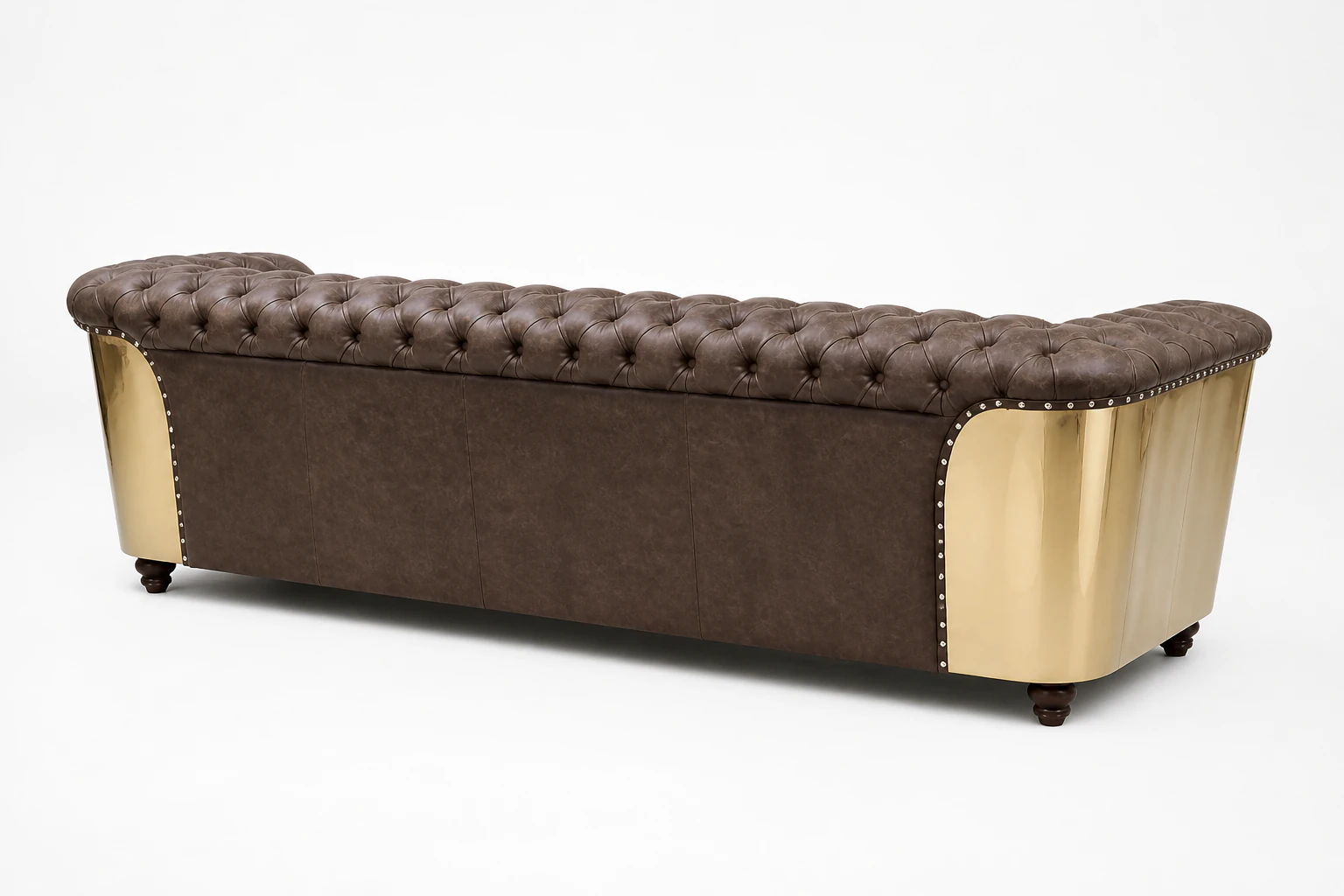 Tufted Leather Sofa rear view