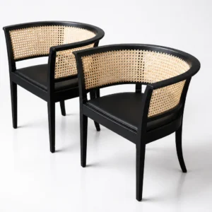Cane Armchair Pair