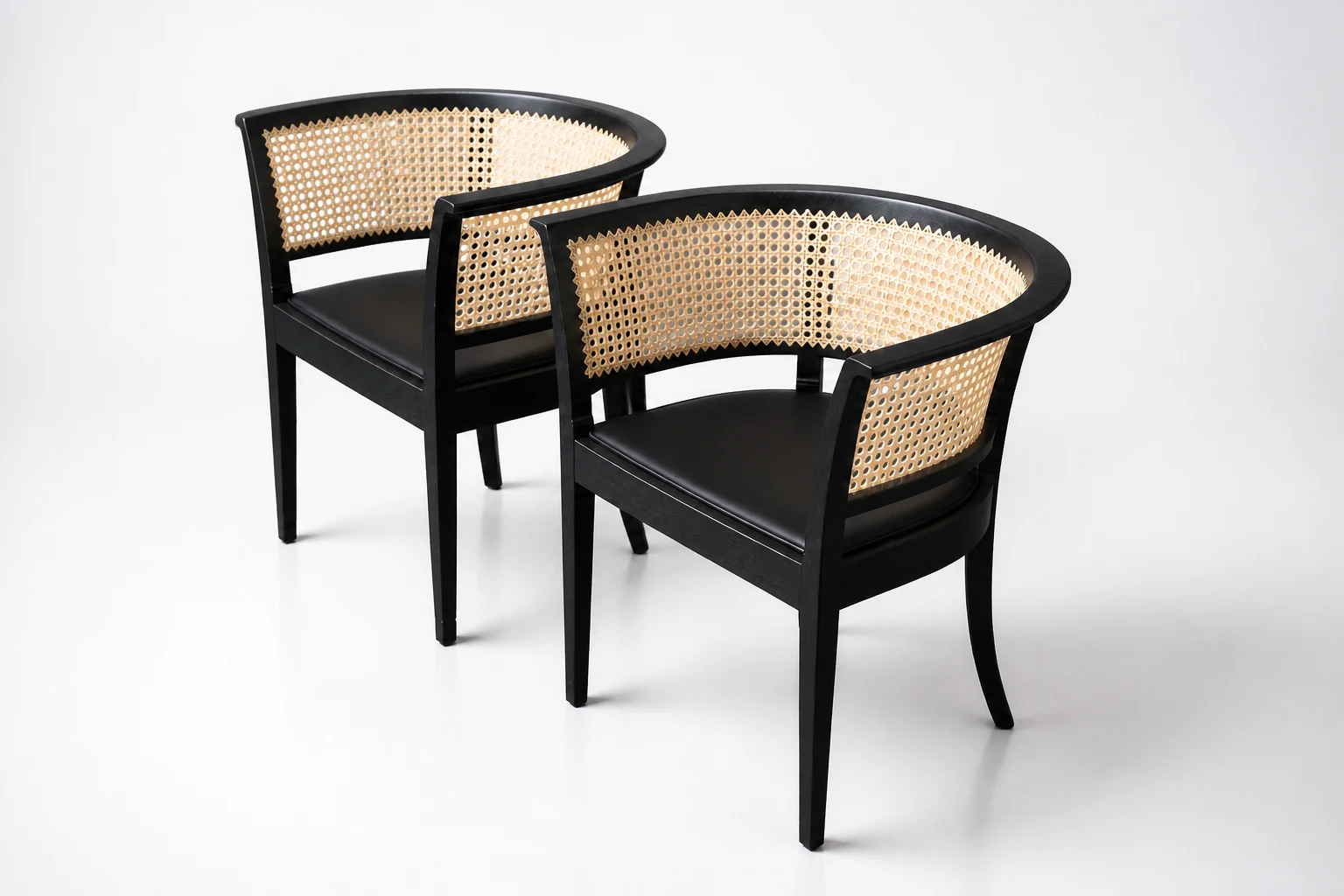Cane Armchair Pair